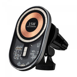 Qualo Incarcator Auto Wireless Qualo QTUS-K-15-07, 15W, 1.67A, Gri - koubsolutions