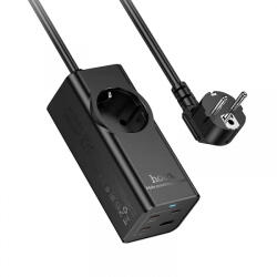 hoco. Prelungitor HOCO NS9, 1 x Schuko - 1 x USB-A - 3 x USB-C, Negru