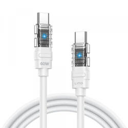 Lito Cablu Date si Incarcare USB-C - USB-C Lito LD05, 60W, 1m, Alb - koubsolutions