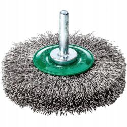 Lessmann Tárcsás drótkefe, 50x0, 2mm hullámos rozsdamentes acél dróttal, tengelyes Lessmann (4017359043875)