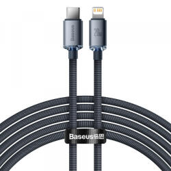 Baseus Cablu Date si Incarcare USB-C - Lightning Baseus Crystal Shine Series, 20W, 2m, Negru CAJY000301
