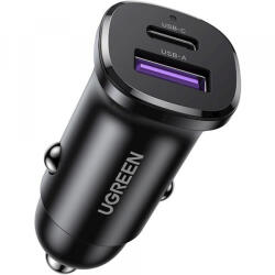 UGREEN Incarcator Auto UGREEN EC305, 30W, 3A, 1 x USB-A - 1 x USB-C, Negru