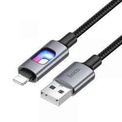 hoco. Cablu Date si Incarcare USB-A - Lightning HOCO U144 Led, 18W, 1.2m, Negru - koubsolutions