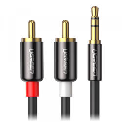 UGREEN Cablu Audio 3.5mm - 2 x RCA UGREEN AV116, 3m, Negru - koubsolutions