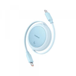Baseus Cablu Date si Incarcare USB-C - USB-C Baseus Free2Pull Mini Retractable, 60W, 1m, Bleu P10364500311-01