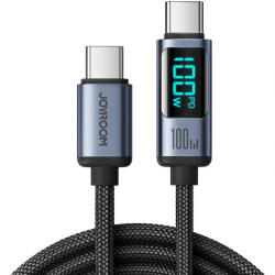 JOYROOM Cablu Date si Incarcare USB-C - USB-C Joyroom S-A16 Prism Display, 100W, 1.2m, Negru