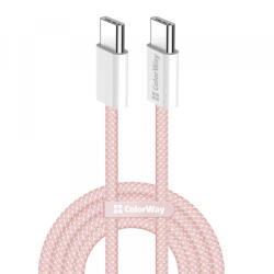 ColorWay Cablu Date si Incarcare USB-C - USB-C ColorWay CW-CBPDCC061, 60W, 1m, Roz - koubsolutions