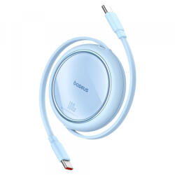 Baseus Cablu Date si Incarcare USB-C - USB-C Baseus Free2Draw Mini Retractable, 100W, 1m, Bleu P10364500311-00