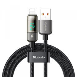 Mcdodo Cablu Date si Incarcare USB-A - Lightning McDodo CA-3620 Display Auto Power Off, 18W, 1.2m, Negru - koubsolutions
