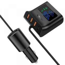 ACEFAST Incarcator Auto Acefast, 90W, 5A, 3 x USB-A - 1 x USB-C, Negru