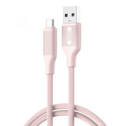 XO Design Cablu Date si Incarcare USB-A - USB-C XO Design NB265, 18W, 1m, Roz