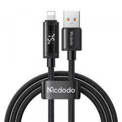 Mcdodo Cablu Date si Incarcare USB-A - Lightning McDodo CA-7970 Display, 18W, 1.2m, Negru - koubsolutions