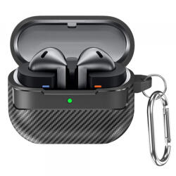 Techsuit Husa Techsuit CarbonFiber pentru Samsung Galaxy Buds3 FE / Buds3 Pro / Buds3, Neagra - koubsolutions