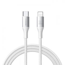 JOYROOM Cablu Date si Incarcare USB-C - Lightning Joyroom S-A28 Flash, 30W, 2m, Alb - koubsolutions