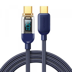 JOYROOM Cablu Date si Incarcare USB-C - USB-C Joyroom A4 Display, 100W, 1.2m, Albastru