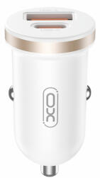XO Incarcator Auto XO Design CC56, 30W, 3A, 1 x USB-A - 1 x USB-C, Alb