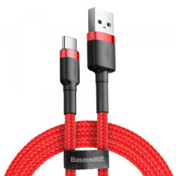 Baseus Cablu Date si Incarcare USB-A - USB-C Baseus Cafule, 18W, 3m, Rosu CATKLF-U09