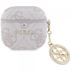 Guess Husa Guess 4G Strass Charm pentru Apple AirPods 4, Roz