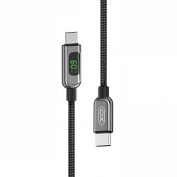 XO Design Cablu Date si Incarcare USB-C - USB-C XO Design NB-Q203B Display, 60W, 1m, Negru - koubsolutions