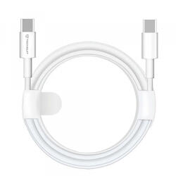 Techsuit Cablu Date si Incarcare USB-C - USB-C Techsuit PCB130, 60W, 1m, Alb - koubsolutions