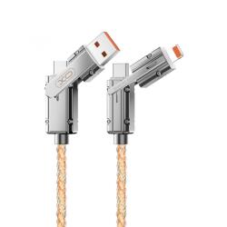 XO Design Cablu Date si Incarcare USB-C / USB-A - USB-C / Lightning XO Design NB276, 60W, 1m, Gri - koubsolutions