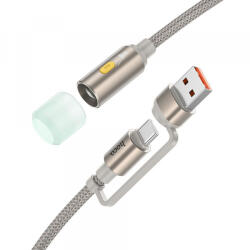 hoco. Cablu Led HOCO UA38C, USB-C / USB-A, 0.3m, Auriu