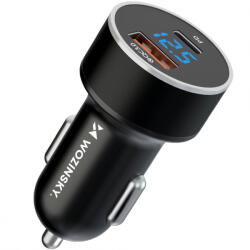 WZK Incarcator Auto WZK WDCCAC, 36W, 3A, 1 x USB-A - 1 x USB-C, Negru