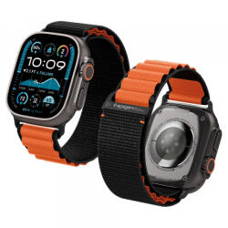 Spigen Curea Spigen WBF1 pentru Apple Watch 49mm / 46mm / 45mm / 44mm Series, Neagra Portocalie AMP10145