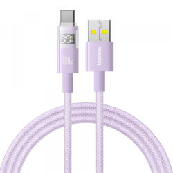 Baseus Cablu Date si Incarcare USB-A - USB-C Baseus Display 2, 100W, 1m, Mov P10382701511-00