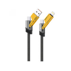 XO Design Cablu Date si Incarcare USB-A / USB-C - Lightning / USB-C XO Design NB283, 60W, 1m, Gri