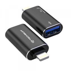 Techsuit Adaptor OTG Lightning - USB-A Techsuit A18 AluVoltX, Negru - koubsolutions