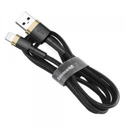 Baseus Cablu Date si Incarcare USB-A - Lightning Baseus Cafule, 18W, 1m, Auriu CALKLF-BV1
