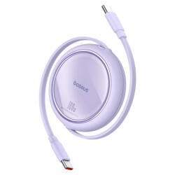 Baseus Cablu Date si Incarcare USB-C - USB-C Baseus Free2Draw Mini Retractable, 100W, 1m, Mov P10364500511-00