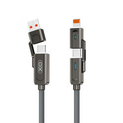 XO Design Cablu Date si Incarcare USB-C / USB-A - USB-C / Lightning XO Design NB275 2in1, 60W, 1m, Negru