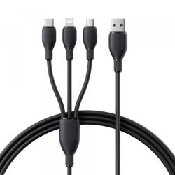 Baseus Cablu Incarcare USB-A - Lightning / microUSB / USB-C Baseus Ultra Fast 3in1, 18W, 1.3m, Negru P10376303121-00