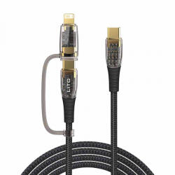 Lito Cablu Date si Incarcare USB-C - Lightning / USB-C Lito LD12, 60W, 1.2m, Negru - koubsolutions