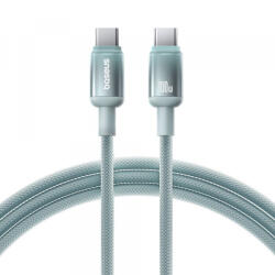 Baseus Cablu Date si Incarcare USB-C - USB-C Baseus Discolor, 100W, 2m, Albastru Verde E0420701