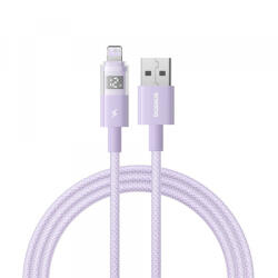 Baseus Cablu Date si Incarcare USB-A - Lightning Baseus Display 2, 12W, 2m, Mov P10382700511-01