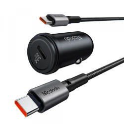 Mcdodo Incarcator Auto Cu Cablu USB-C McDodo CC-7493 Obsidian, 30W, 3A, 1 x USB-C, Negru