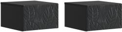 vidaXL Dulap de noapte suspendat 2 pcs Negru 49 x 34, 5 x 20 cm GartenMobel Dekor (898788)