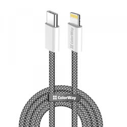 ColorWay Cablu Date si Incarcare USB-C - Lightning ColorWay CW-CBPDCL061, 27W, 1m, Negru