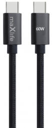 Maxlife Cablu Date si Incarcare USB-C - USB-C MaXlife MXUC-12, 60W, 1m, Negru - koubsolutions