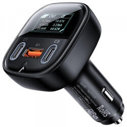 ACEFAST Incarcator Auto Acefast B5 Display, 101W, 5A, 1 x USB-A - 2 x USB-C, Negru