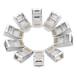 UGREEN Conector Retea UGREEN NW111, RJ45, Cat6, Set 10 bucati