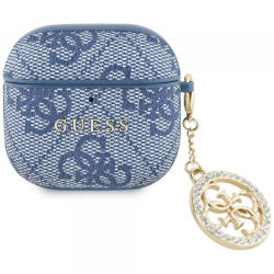 Guess Husa Guess 4G Strass Charm pentru Apple AirPods 4, Albastra