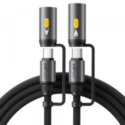 ACEFAST Cablu Date si Incarcare USB-C / Lanterna - USB-C / Bricheta Electrica Acefast J4, 60W, 1.2m, Negru