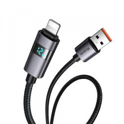 Mcdodo Cablu Date si Incarcare USB-A - Lightning McDodo CA-6490 Display, 18W, 1.2m, Negru - koubsolutions