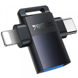 Yesido Adaptor OTG Lightning / USB-C - USB-A Yesido GS35, Gri - koubsolutions