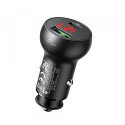Mcdodo Incarcator Auto McDodo CC-7030 Display, 45W, 5A, 1 x USB-A - 1 x USB-C, Negru