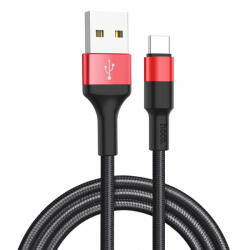 hoco. Cablu Date si Incarcare USB-A - USB-C HOCO X26 Xpress, 18W, 1m, Negru Rosu - koubsolutions